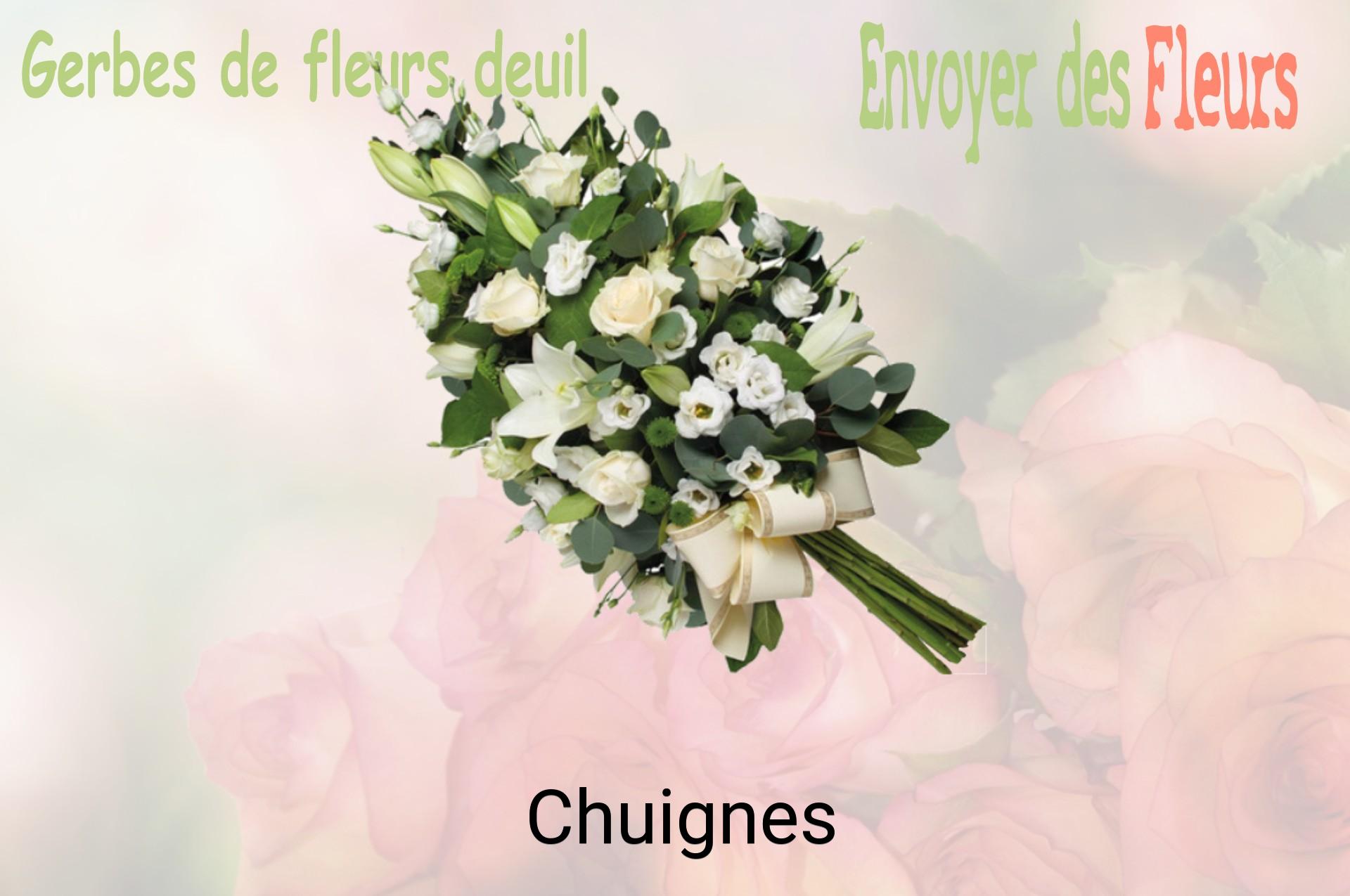 Gerbe de fleurs de deuil livrée à Chuignes